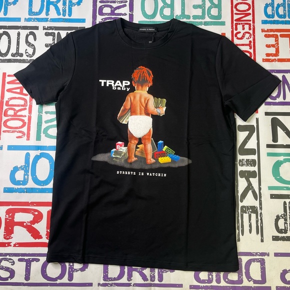 Trap baby graphic tee stitch tee black sz various - Picture 2 of 4